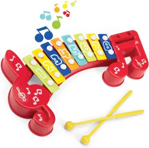 Small World Toys Xylophone for Kids: 8 Key Colorful Xylophone for Toddlers Age 2 , Kids Musical Instrument Montessori Toys, Xylophone Toy 8 Notes with 2 Sticks, Great Gift for Boys Girls