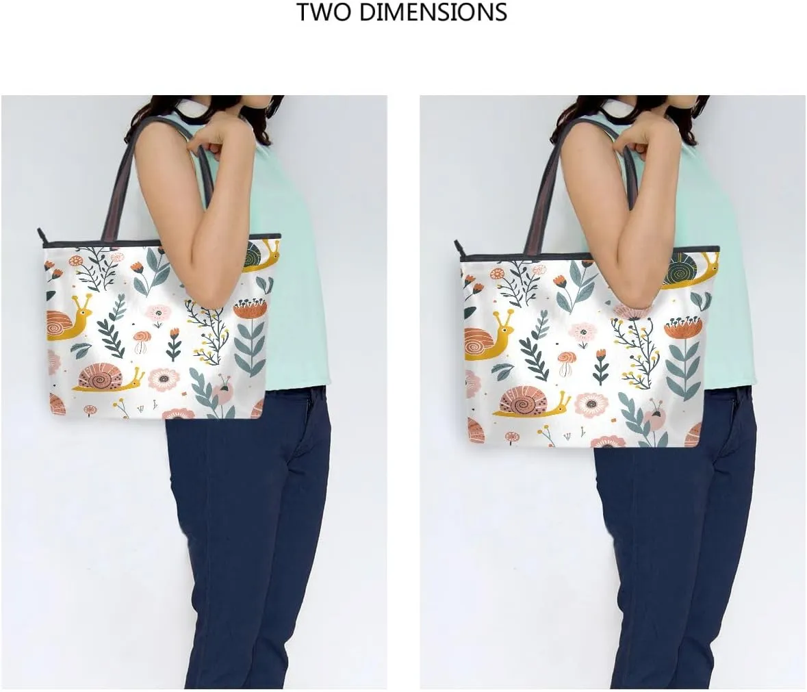 Snails on Flower Shoulder Bags Large Handle Ladies Handbag