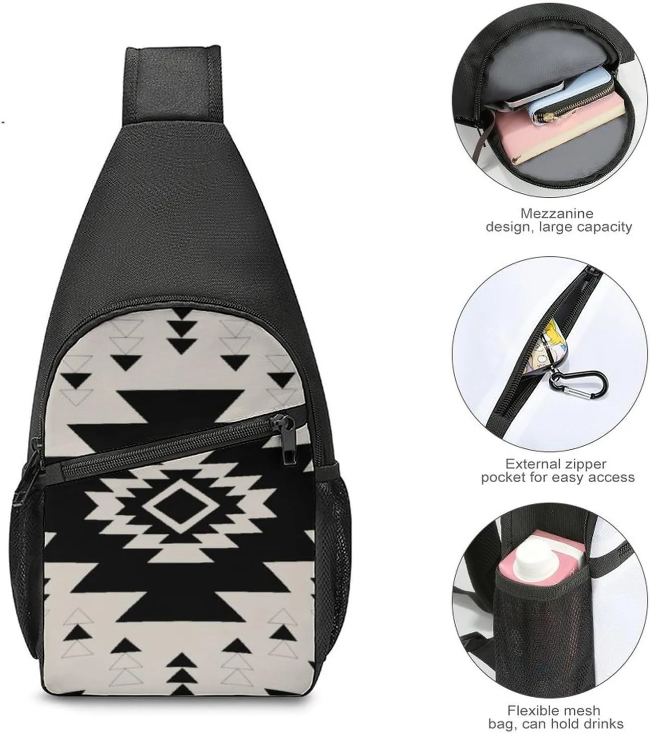 Southwest Pattern Simple And Atmospheric Large Capacity Chest Bag