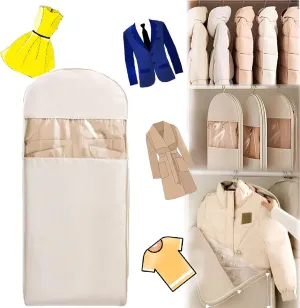 Space Saving Hanging Garment Bag with Self Compression Zipper, Garment Bags for Travel, 35/43/51in Garment Bags for Hanging Clothes, Coats, Jackets, Shirts (Beige, 51IN)