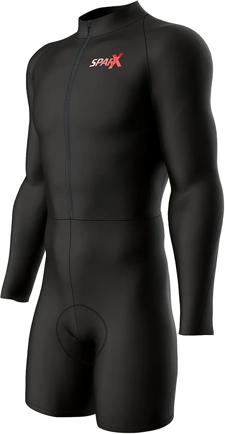 Sparx Long Sleeve Cycling Skinsuit Pro Team Bicycle Suit Bike Racing Suit Cycle Kit 3D Pad