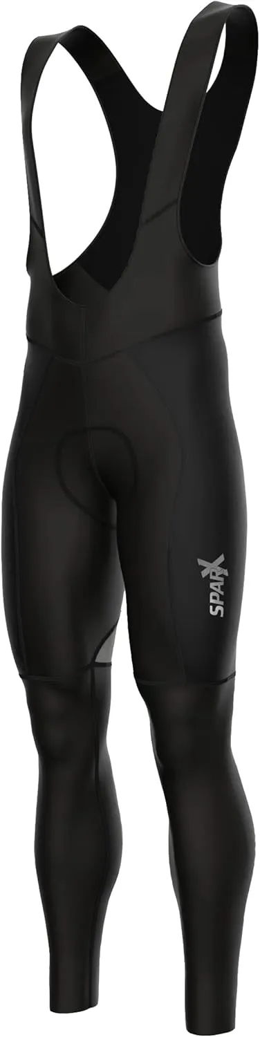 Sparx Men Winter Cycling Thermal Roubaix Bib Tights Padded Bib Pants High Viz Bike Leggings