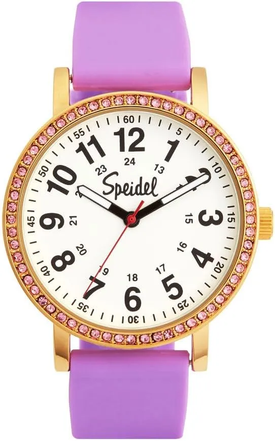 Speidel Original Scrub Watch™ for Nurse, Medical Professionals and Students – Various Medical Scrub Colors, Easy Read Dial, Military Time with Second Hand, Silicone Band, Water Resistant