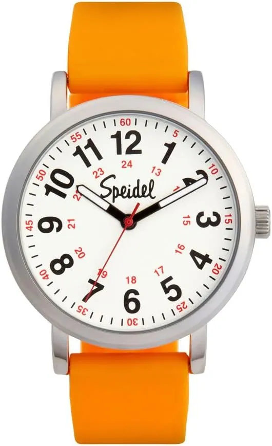 Speidel Original Scrub Watch™ for Nurse, Medical Professionals and Students – Various Medical Scrub Colors, Easy Read Dial, Military Time with Second Hand, Silicone Band, Water Resistant