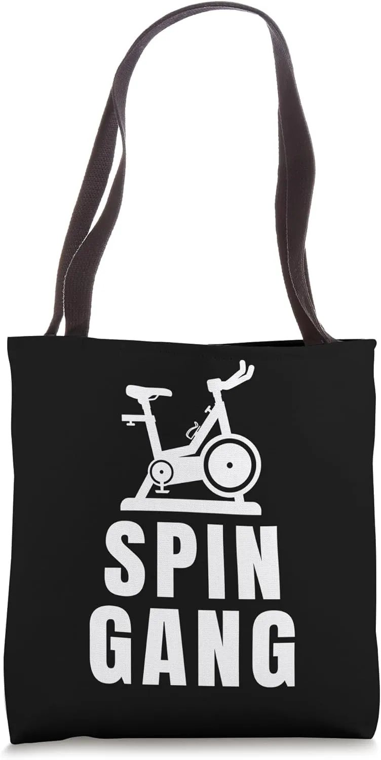 Spin Class Indoor Rhythmic Cycling Gang Spin Bike Workout Tote Bag