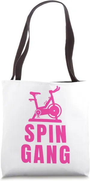 Spin Class Indoor Rhythmic Cycling Gang Spin Bike Workout Tote Bag