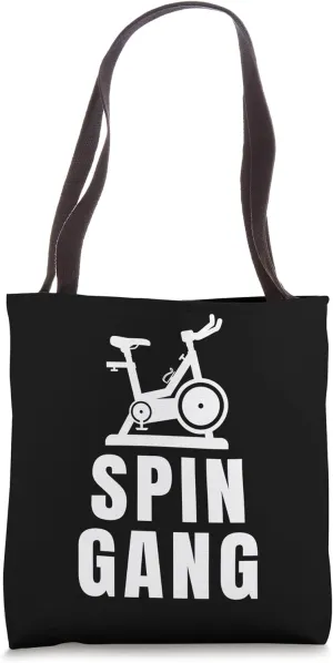 Spin Class Indoor Rhythmic Cycling Gang Spin Bike Workout Tote Bag