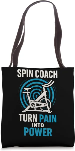 Spin Instructor Life Pedal Power Spin Class Vibes Fitness Tote Bag