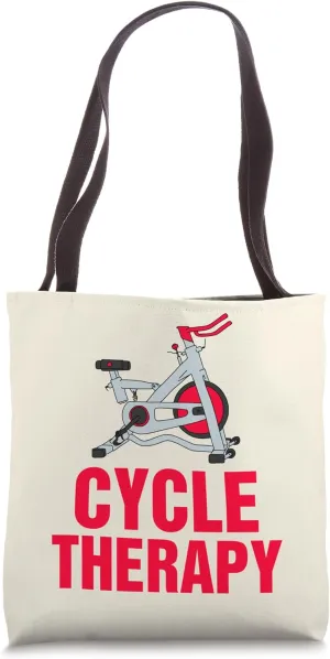 Spinning Class Indoor Cycling Spin Bike Workout Spin Therapy Tote Bag