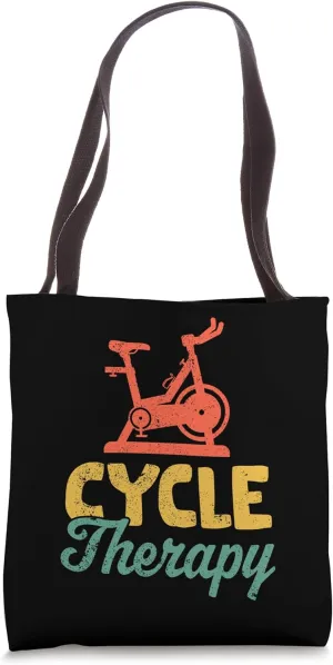 Spinning Class Indoor Cycling Spin Bike Workout Spin Therapy Tote Bag