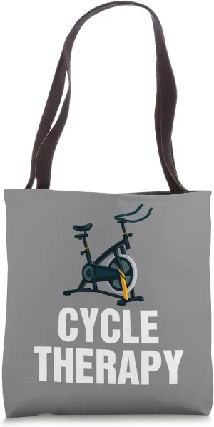 Spinning Class Indoor Cycling Spin Bike Workout Spin Therapy Tote Bag