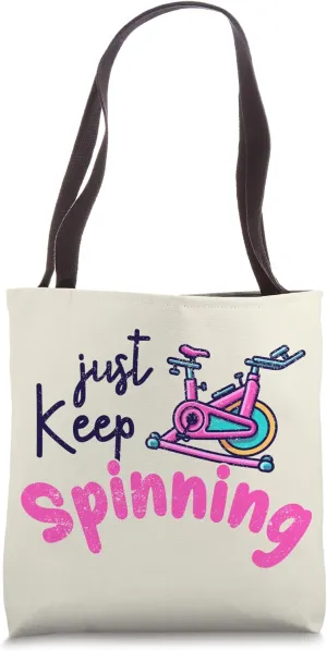 Spinning Class Indoor Rhythmic Cycling Spin Bike Workout Tote Bag
