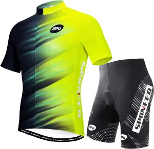 sponeed Cycling Jersey Short Sleeve Suits Men Bike Clothing Road Bicycle Shorts Padded Outfits