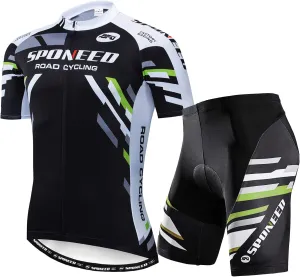 sponeed Cycling Jersey Short Sleeve Suits Men Bike Clothing Road Bicycle Shorts Padded Outfits