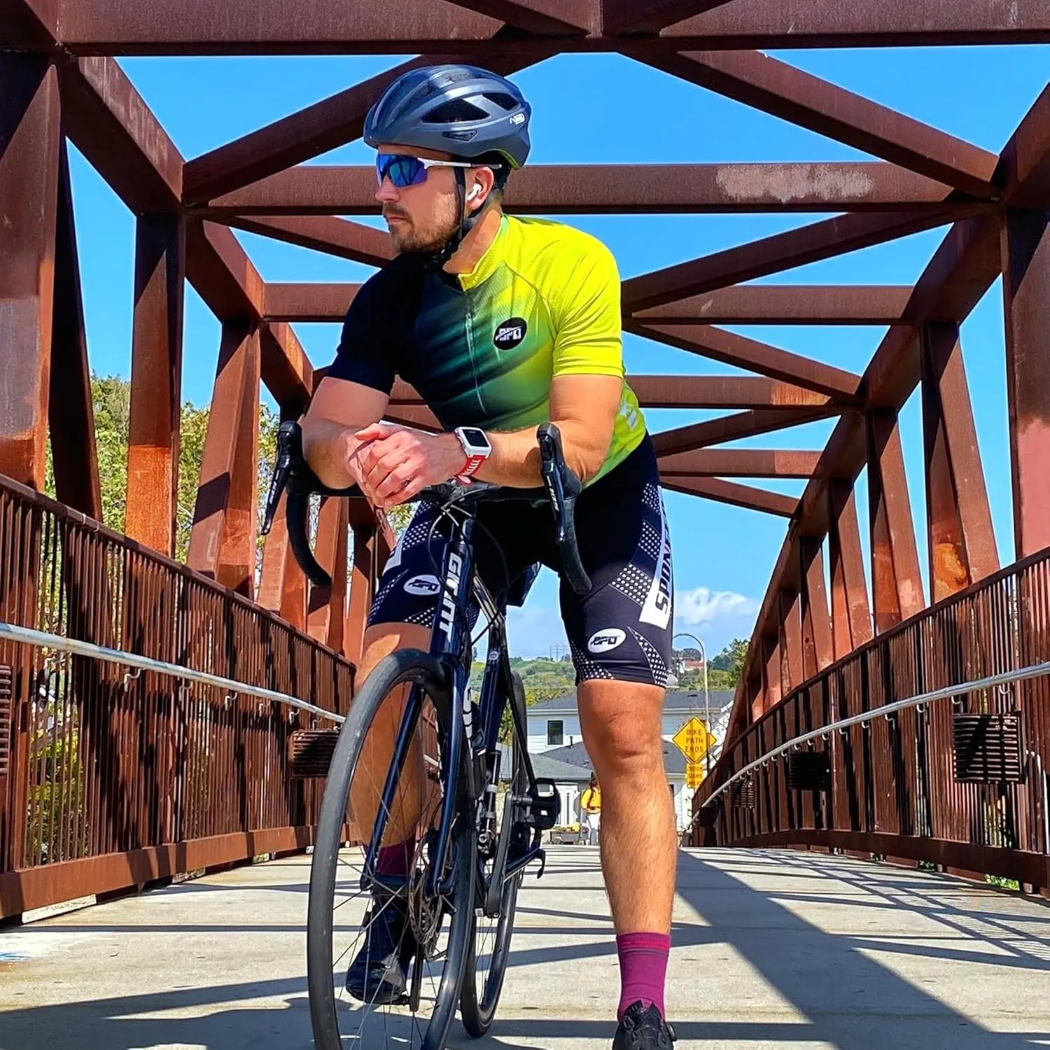 sponeed Cycling Jersey Short Sleeve Suits Men Bike Clothing Road Bicycle Shorts Padded Outfits