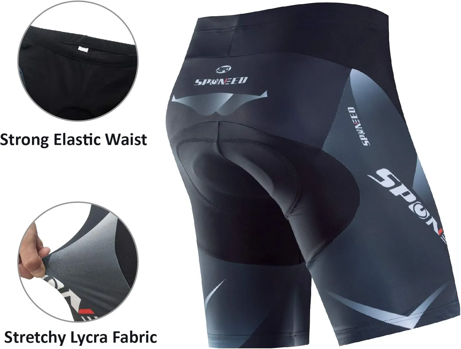 sponeed Men's Cycling Padded Shorts Men Bike Short Pants Cycle Spandex Tights Biking Wear