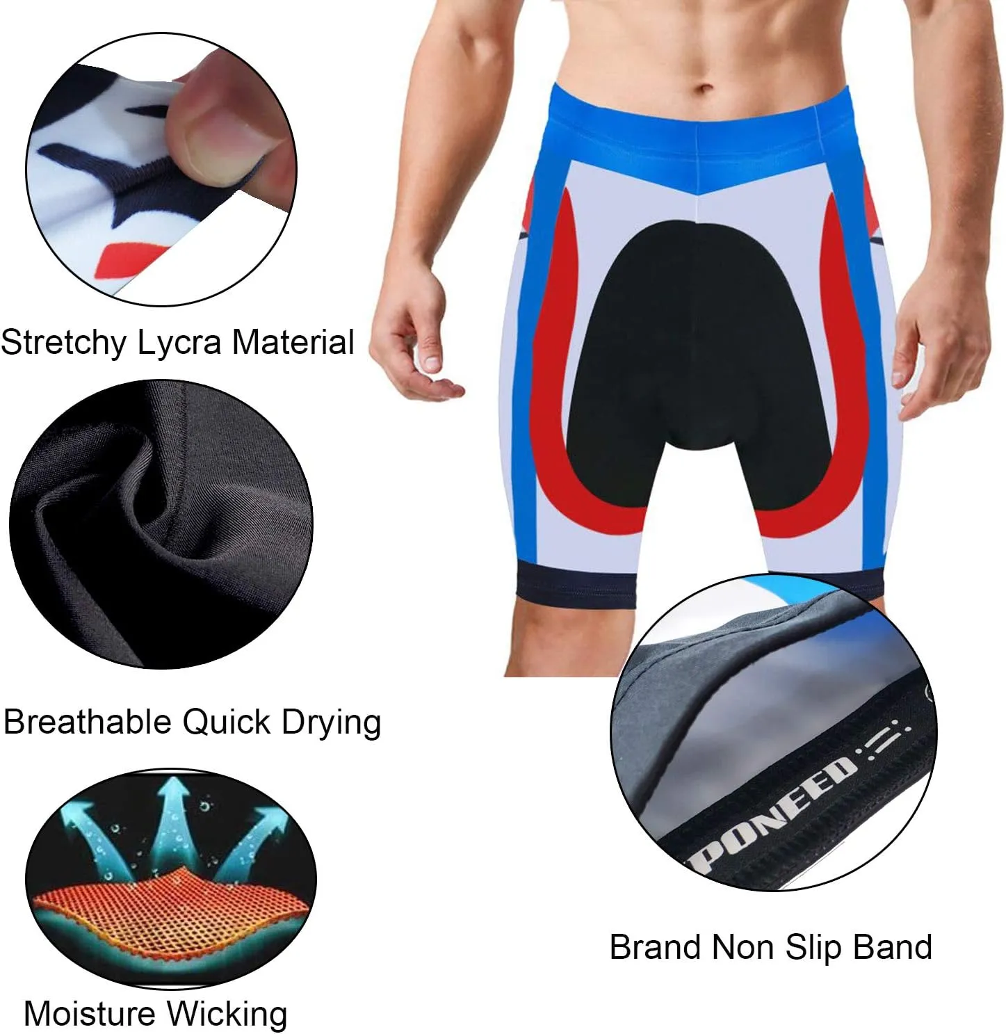 sponeed Men's Cycling Padded Shorts Men Bike Short Pants Cycle Spandex Tights Biking Wear