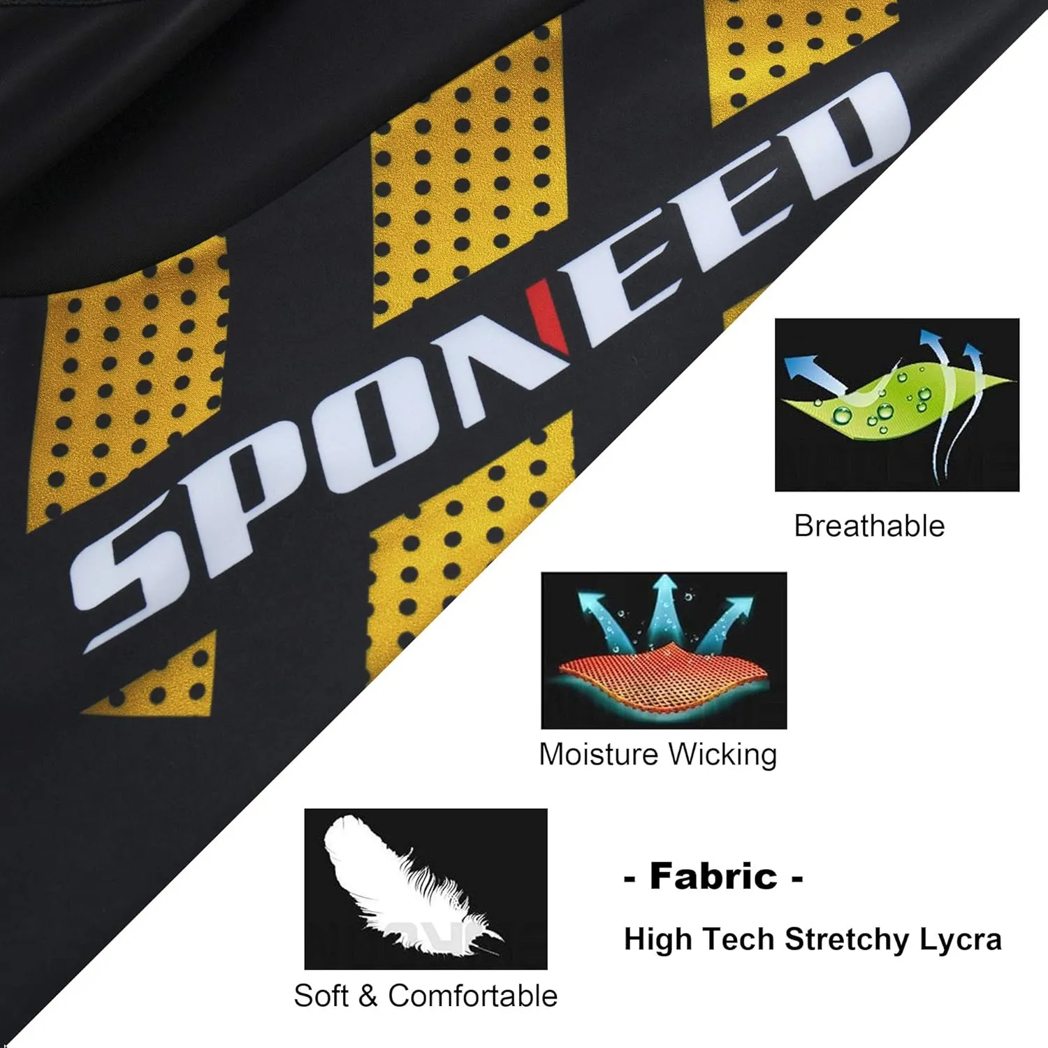 sponeed Men's Cycling Padded Shorts Men Bike Short Pants Cycle Spandex Tights Biking Wear