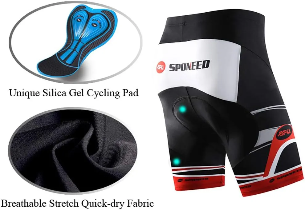 sponeed Men's Cycling Padded Shorts Men Bike Short Pants Cycle Spandex Tights Biking Wear