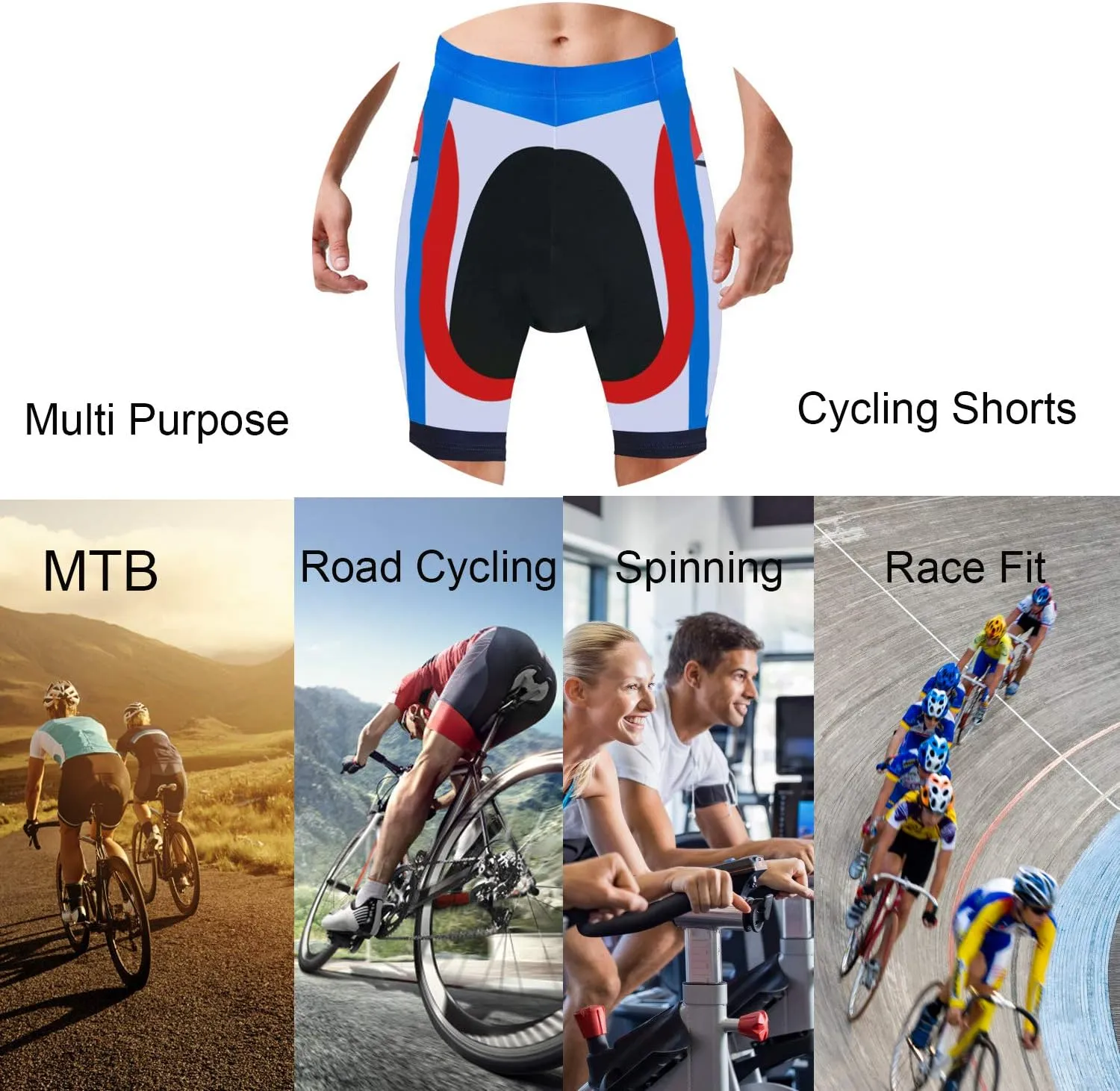 sponeed Men's Cycling Padded Shorts Men Bike Short Pants Cycle Spandex Tights Biking Wear