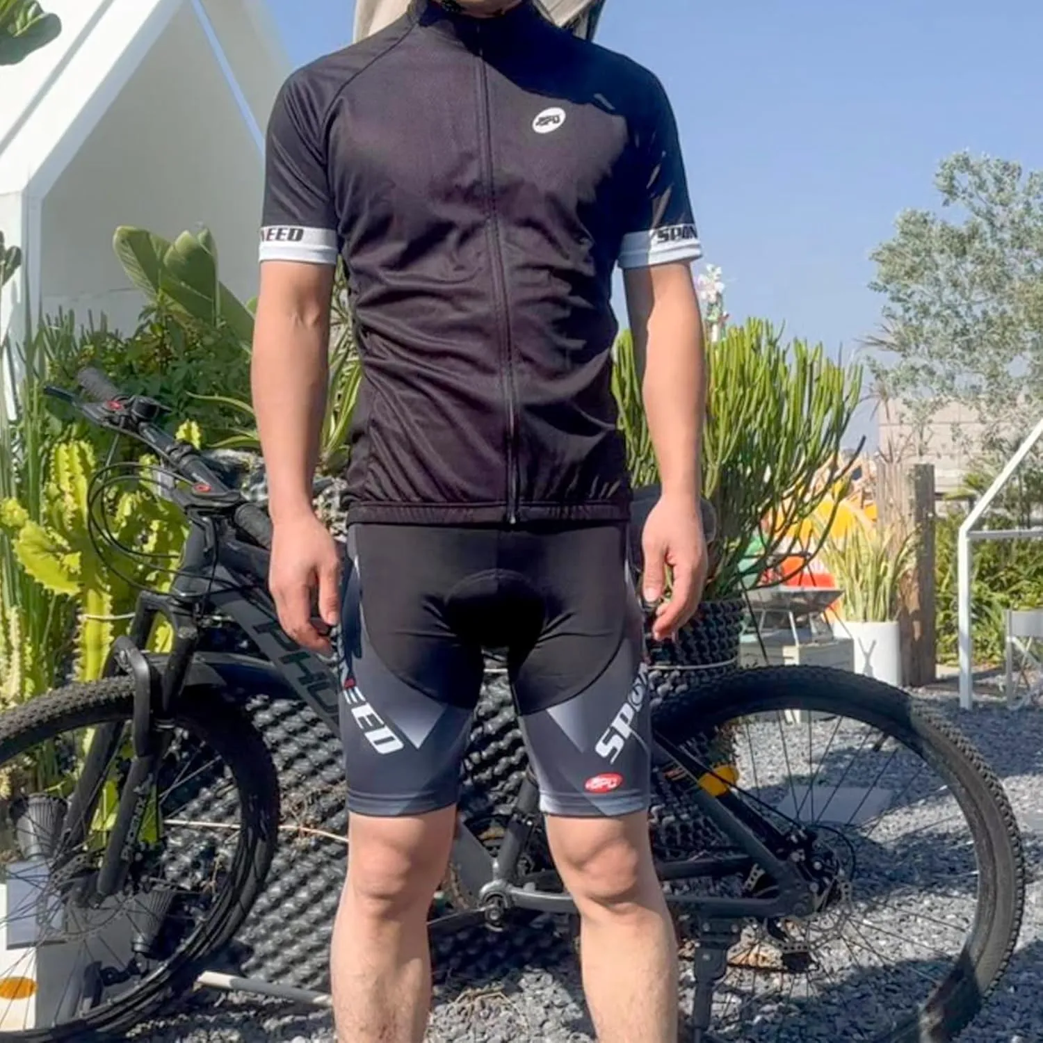 sponeed Men's Cycling Padded Shorts Men Bike Short Pants Cycle Spandex Tights Biking Wear