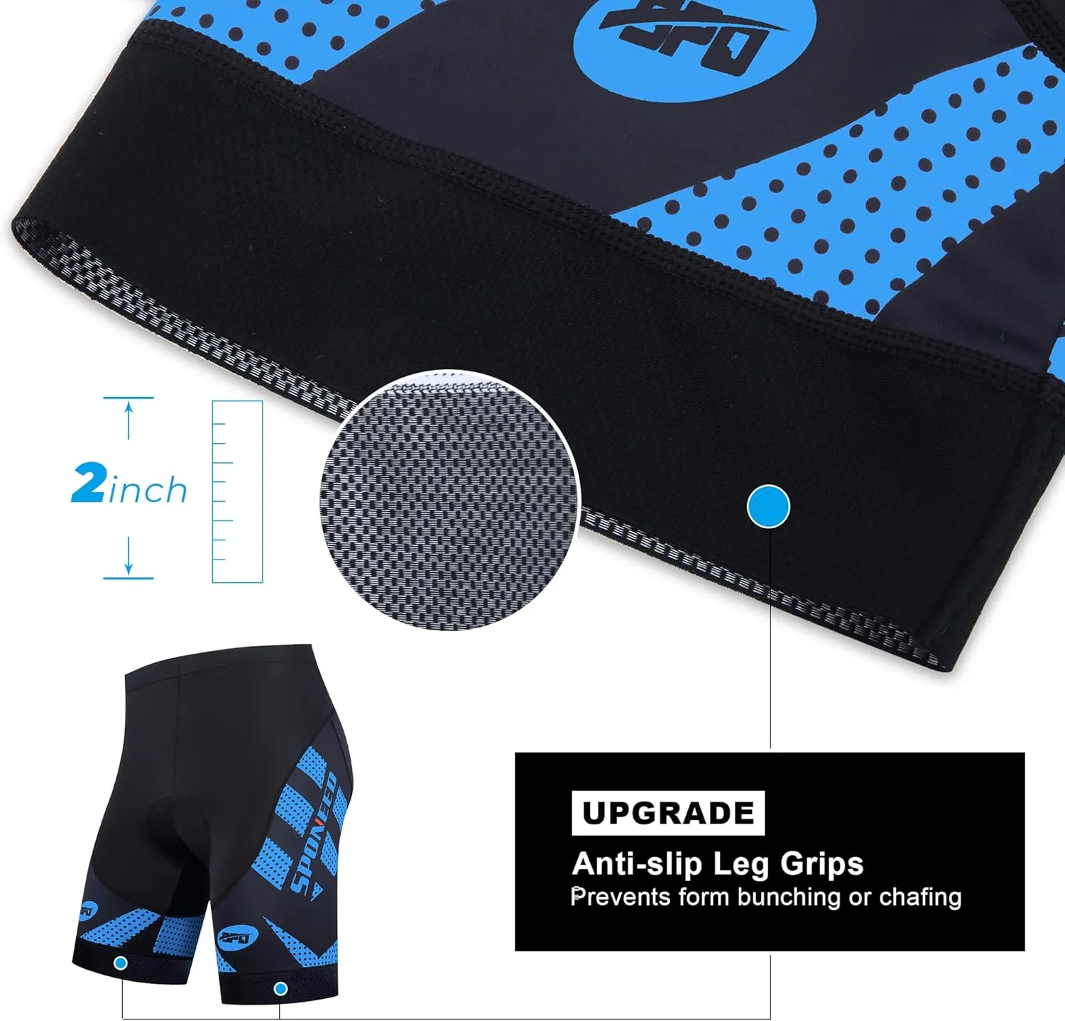 sponeed Men's Cycling Shorts Padded Bicycle Riding Pants Bike Biking Clothes Cycle Wear Tights