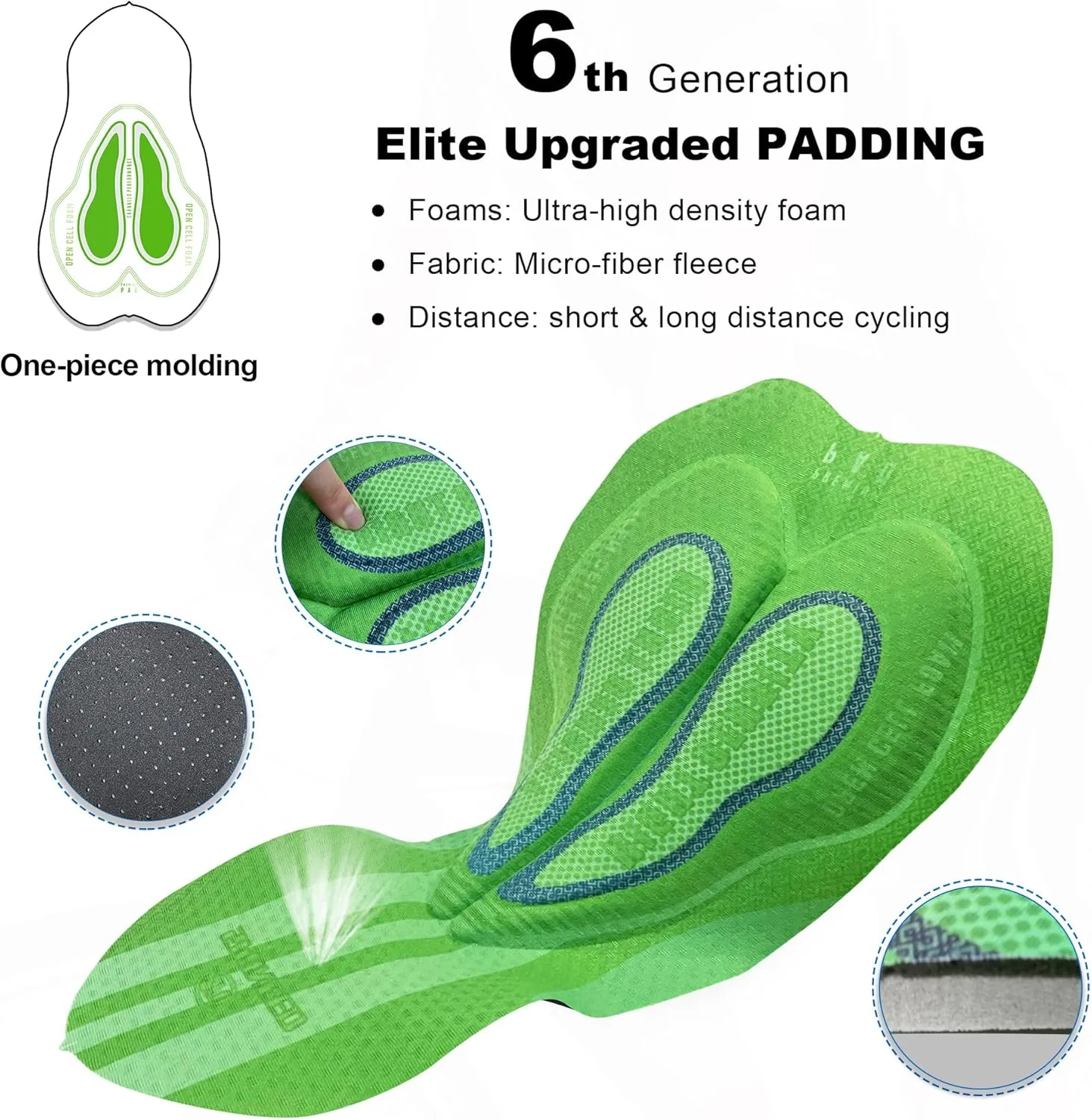 sponeed Men's Cycling Shorts Padded Bicycle Riding Pants Bike Biking Clothes Cycle Wear Tights