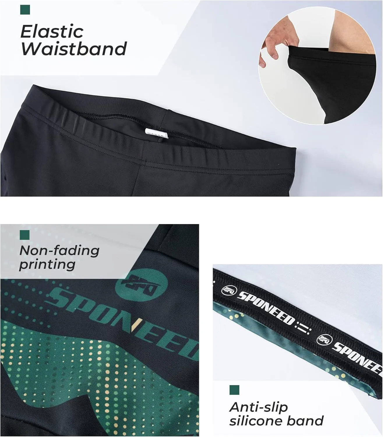 sponeed Men's Cycling Shorts Padded Bicycle Riding Pants Bike Biking Clothes Cycle Wear Tights
