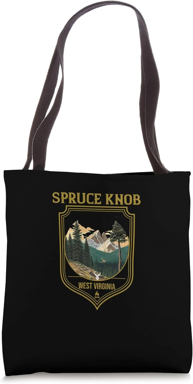 Spruce Knob Souvenir Apparel - Spruce Knob Hiking Tote Bag
