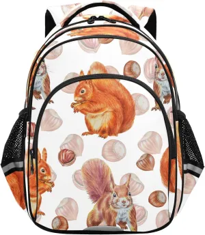 Squirrels and Nuts Pattern Backpack for Kids Elementary School Bag Boys Girls Bookbag Travel Backpack Daypack