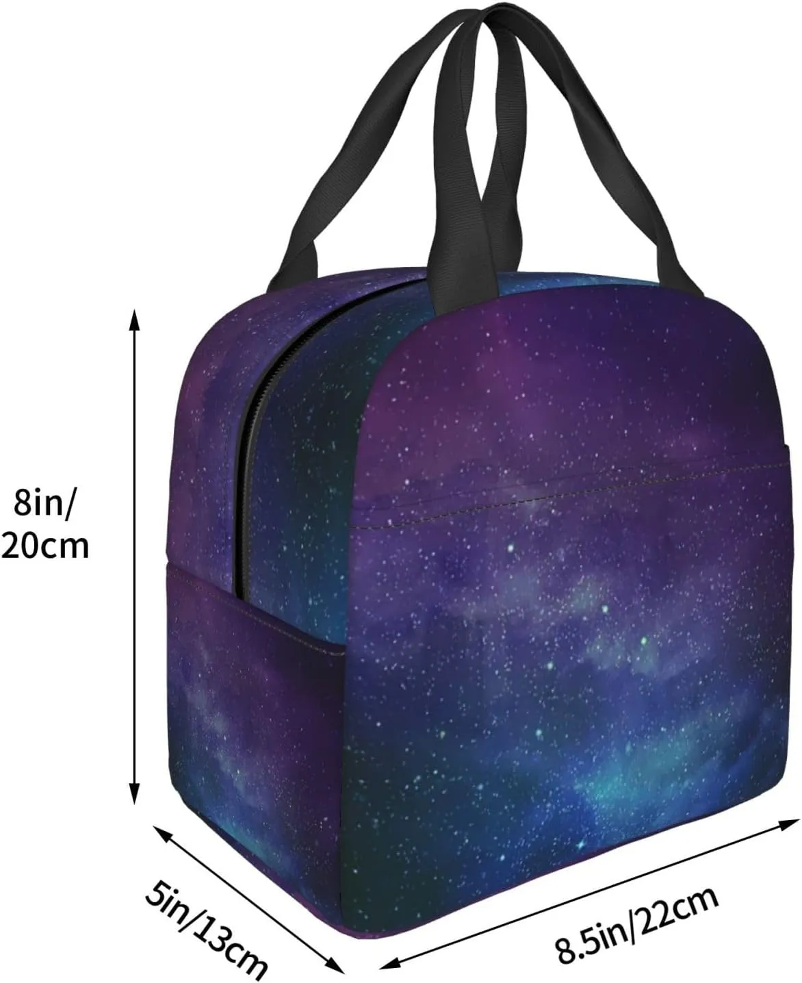 SSIMOO Universe With Stars And Galaxy Interstellar Reusable Lunch Bagâ€“insulated Food Container,Perfect For Work And Outdoor Activities.