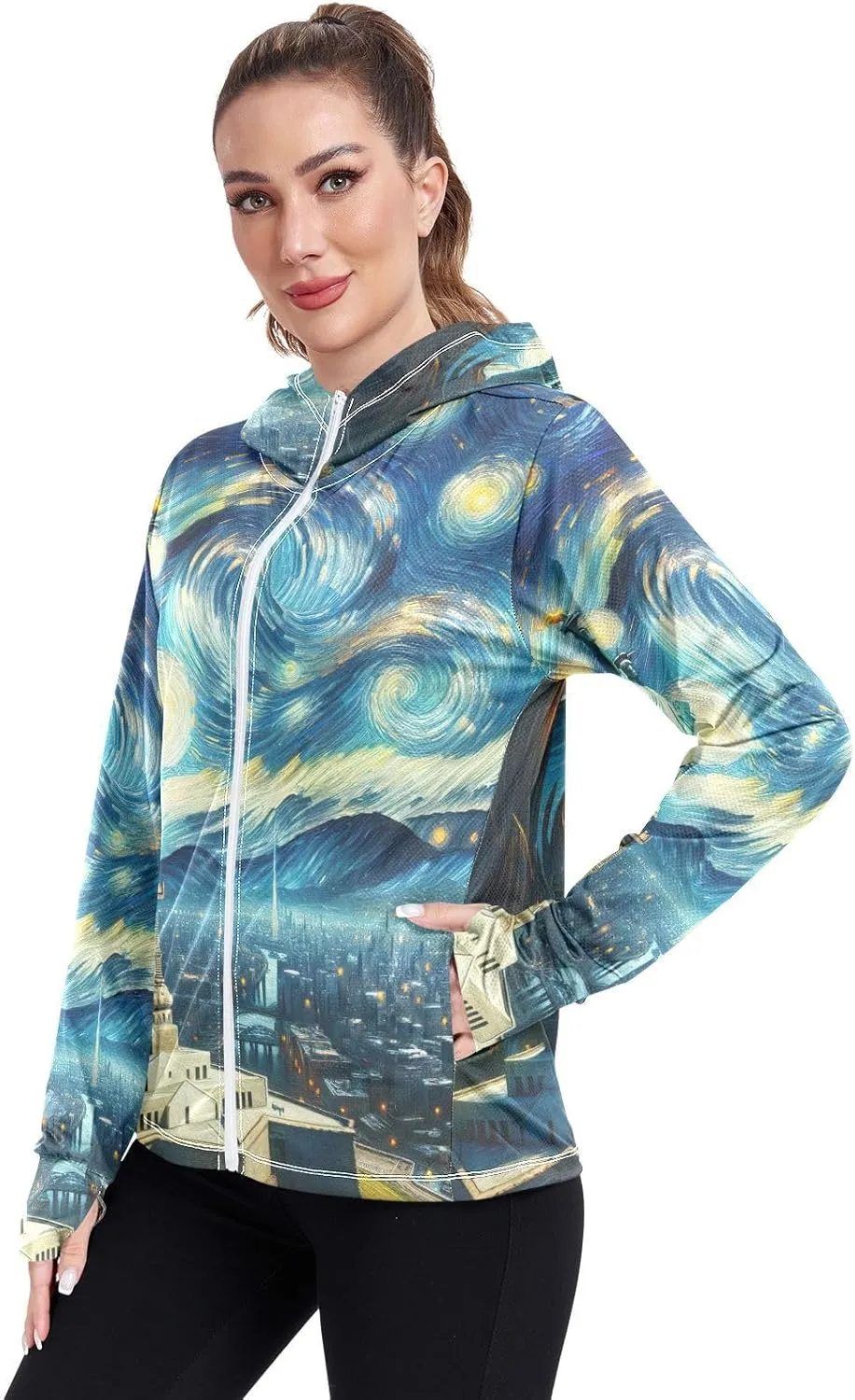 Statue Of Liberty Starry Night Upf Clothing Women, Upf 50  Fishing Shirt Women, S-XXL