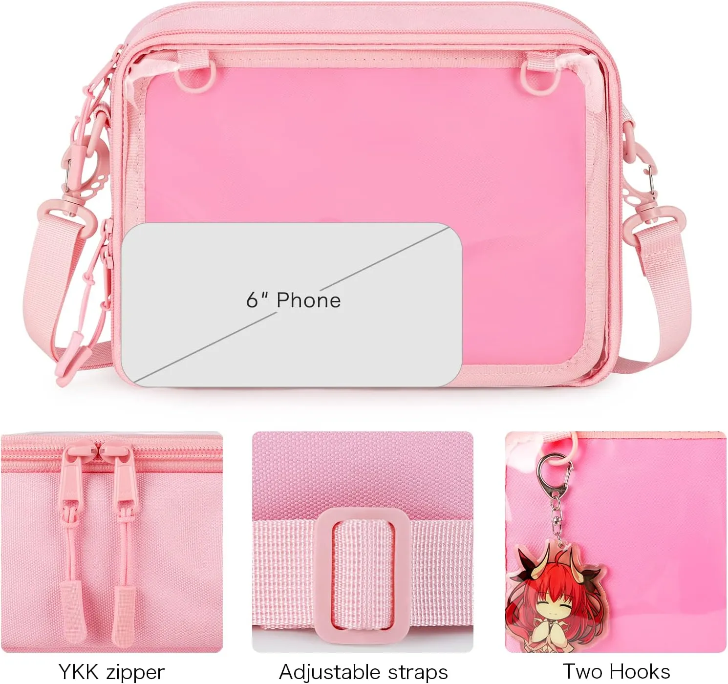 STEAMEDBUN Ita Bag Crossbody Small Ita Purse Pin Display Bag with Insert