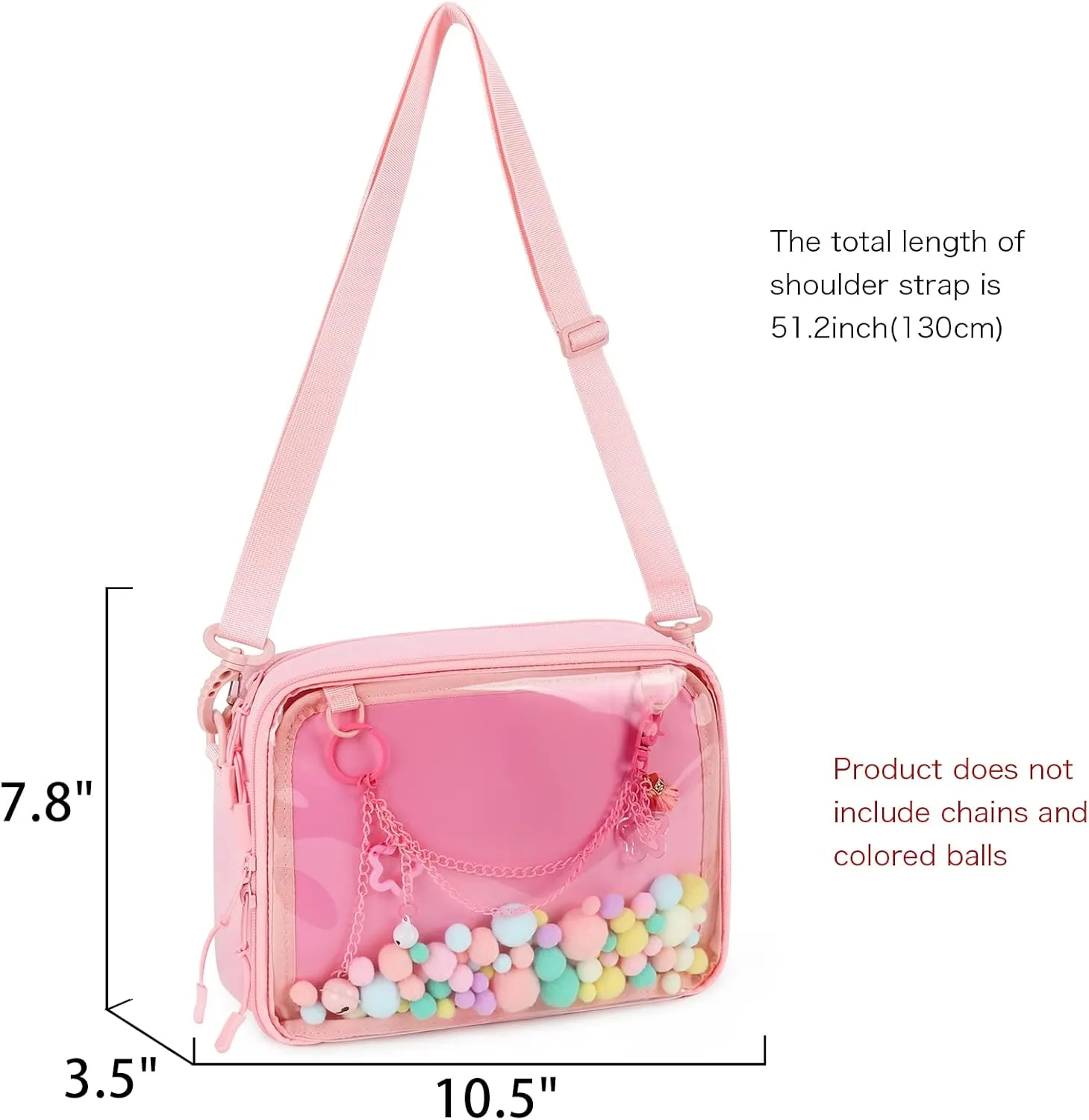 STEAMEDBUN Ita Bag Crossbody Small Ita Purse Pin Display Bag with Insert