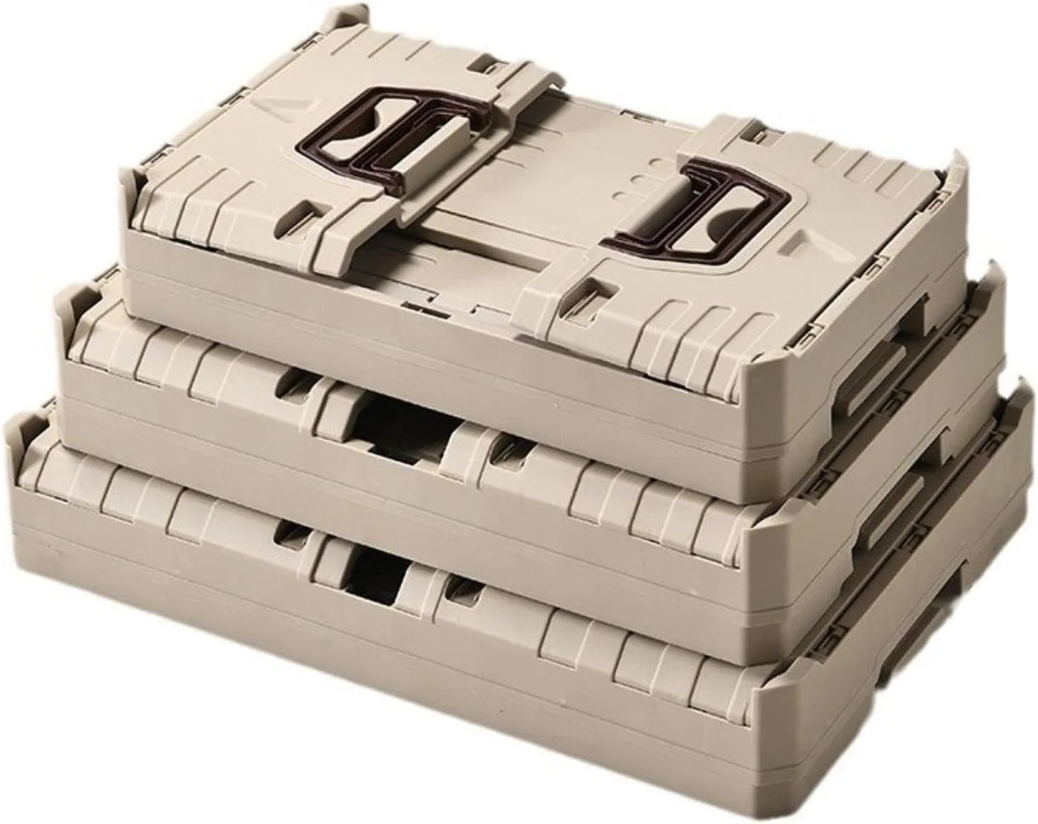 Storage Bin, Camping Storage Box with Handle, Folding Storage Box for Fishing, Small Single Layer