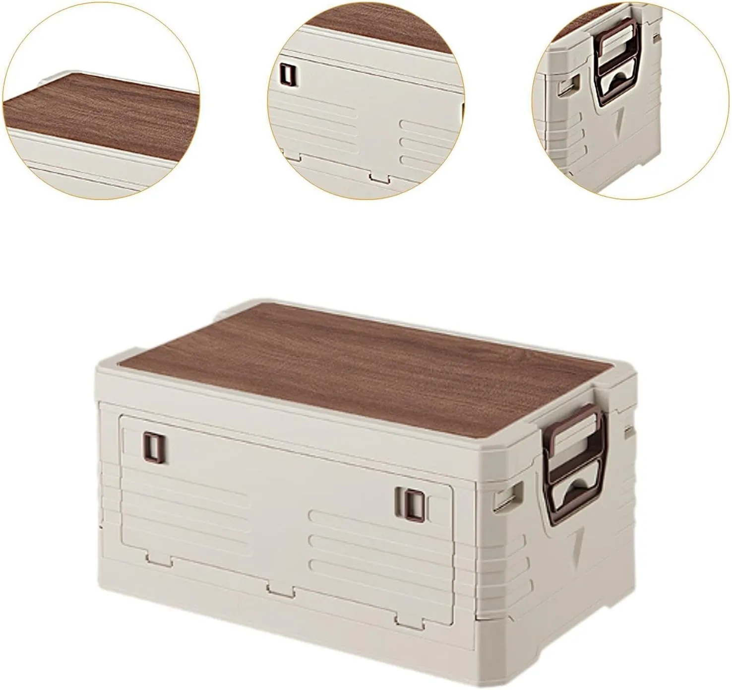 Storage Bin, Camping Storage Box with Handle, Folding Storage Box for Fishing, Small Single Layer