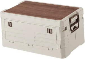 Storage Bin, Camping Storage Box with Handle, Folding Storage Box for Fishing, Small Single Layer