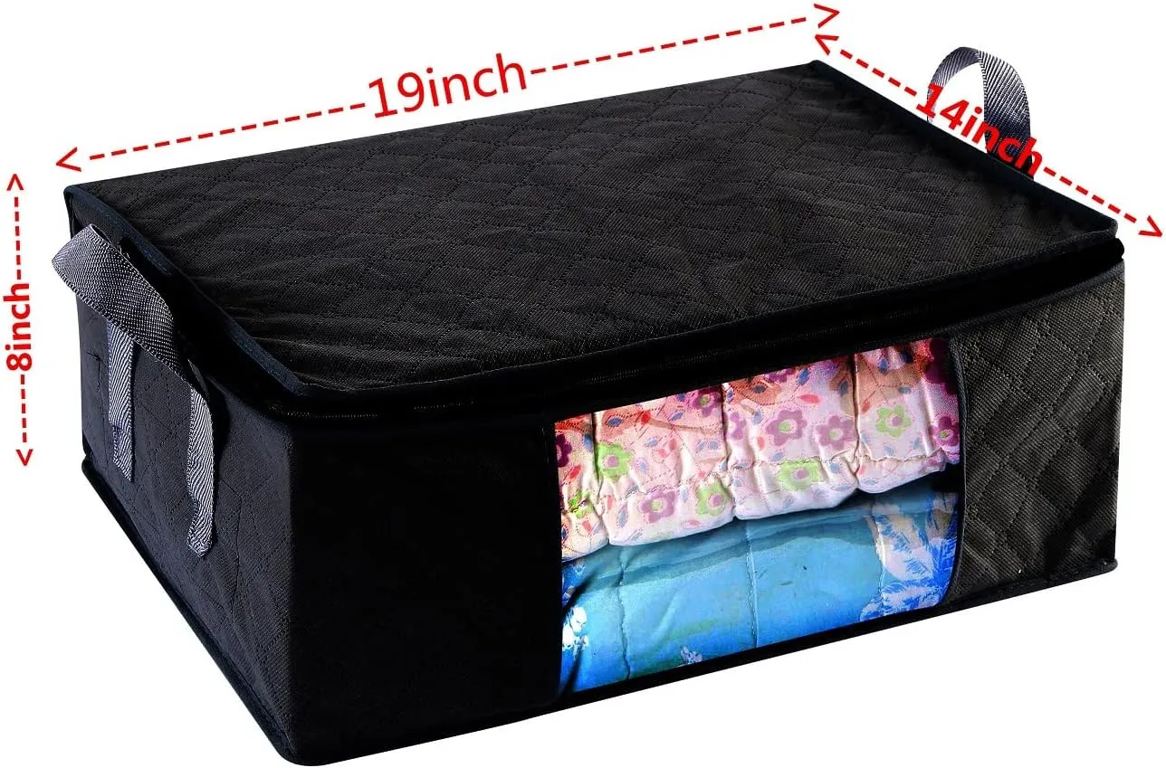 Storage Bins Storage Bags Closet Organizers Sweater Storage Clothes Storage Containers 3pc Pack Black