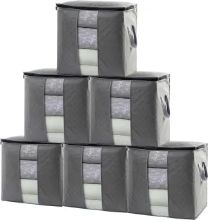 Storage Clothes Bins Closet Bags: Large Containers Organizer Boxes Clothing Organization For Organizing Blanket Cloth Comforter Pillow Sheet Sweater Foldable Fabric Bedroom Totes With Lids Zipper