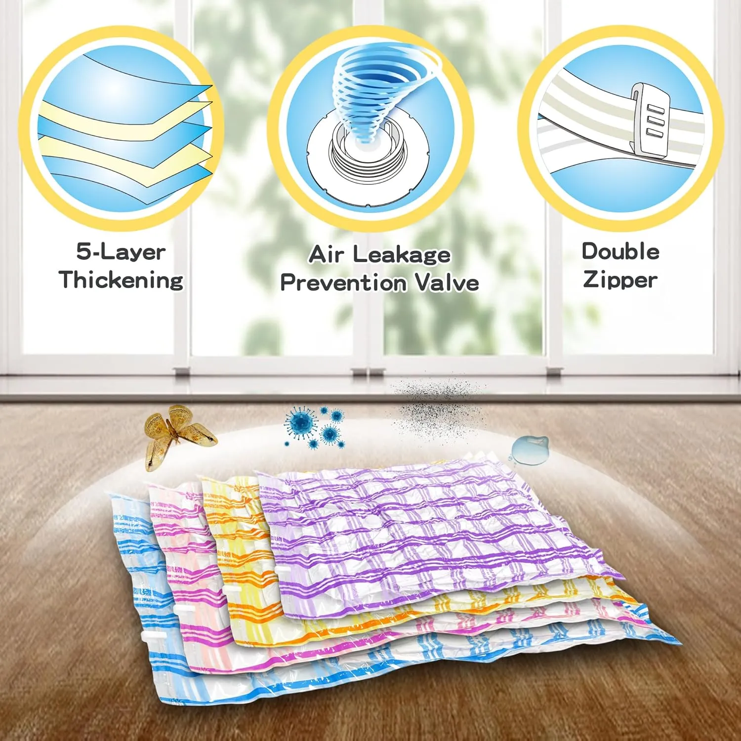 Storage Master Vacuum Storage Bags for Clothes, 35 Airtight Vacuum Seal Space Saver Bags for Clothing Blankets and Comforters (35 Pack)