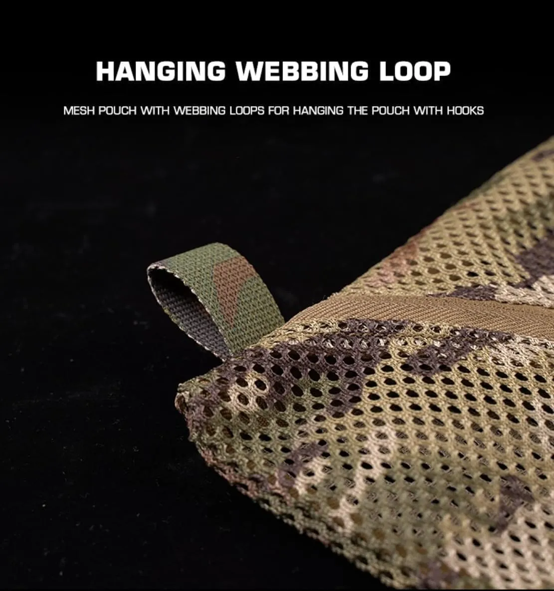 Storage Mesh Pouch (16 * 16in), Cradle net Material Miscellaneous Outdoor Carry Camouflage Storage Bag (Grey)