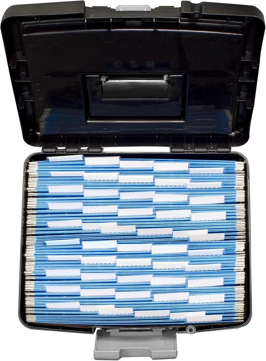 Storex 61504B02C Portable File Box with XL Lid, 11 x 13-1/2 x 11 Inches, Black