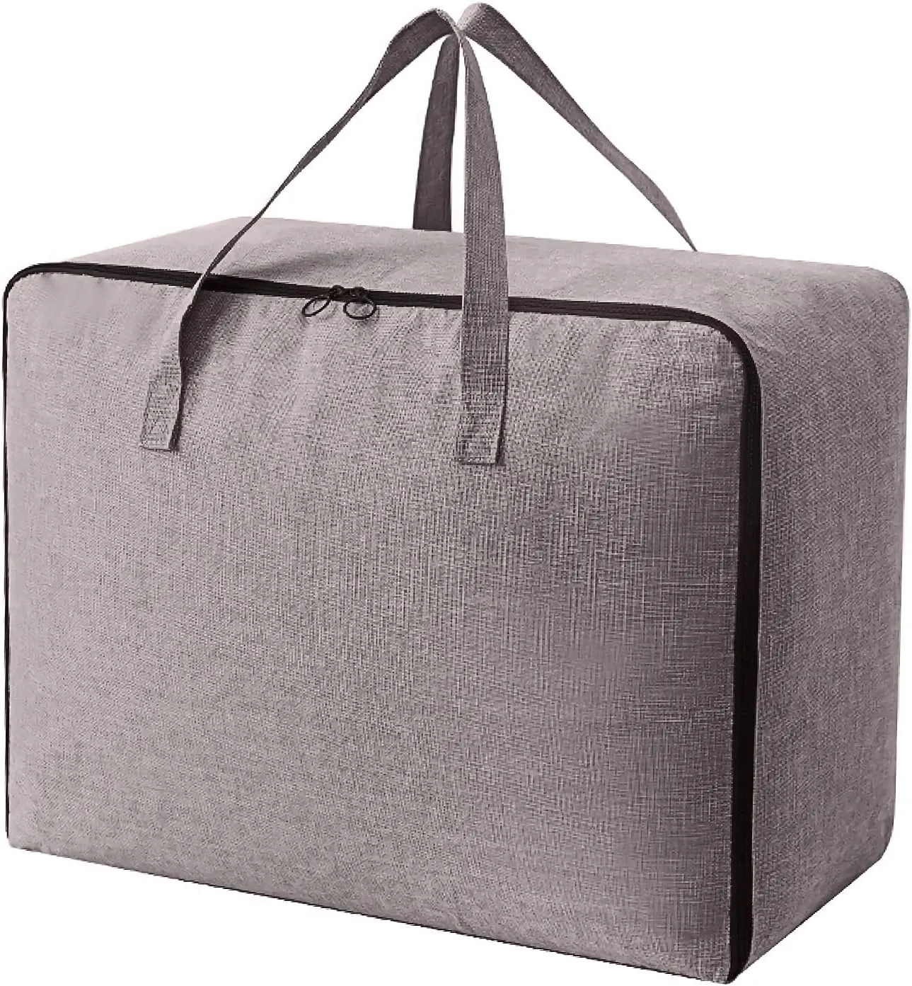 Surblue Clothes Storage Bag Organizer with Durable Handles Thick Fabric Large Capacity for Blanket Comforter Clothing Bedding (DeepGrey, M)