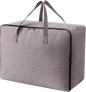 Surblue Clothes Storage Bag Organizer with Durable Handles Thick Fabric Large Capacity for Blanket Comforter Clothing Bedding (DeepGrey, M)