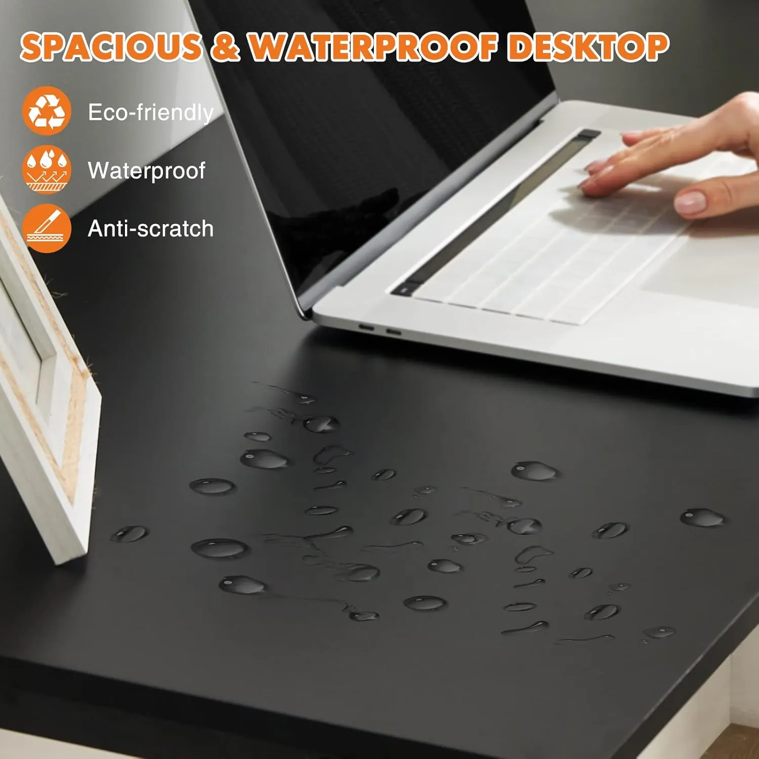 Sweetcrispy Small Computer Office Desk 32 Inch Kids Student Study Writing Work with Storage Bag & Headphone Hooks Modern Simple Home Bedroom PC Table - Black
