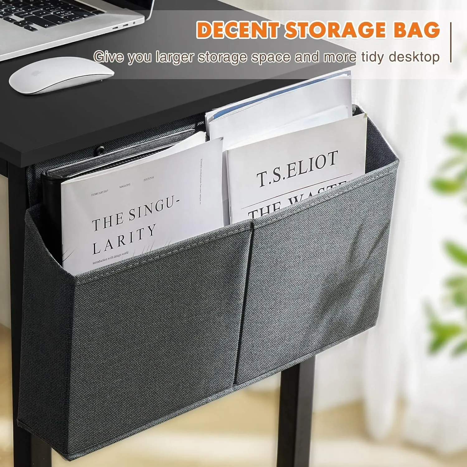 Sweetcrispy Small Computer Office Desk 32 Inch Kids Student Study Writing Work with Storage Bag & Headphone Hooks Modern Simple Home Bedroom PC Table