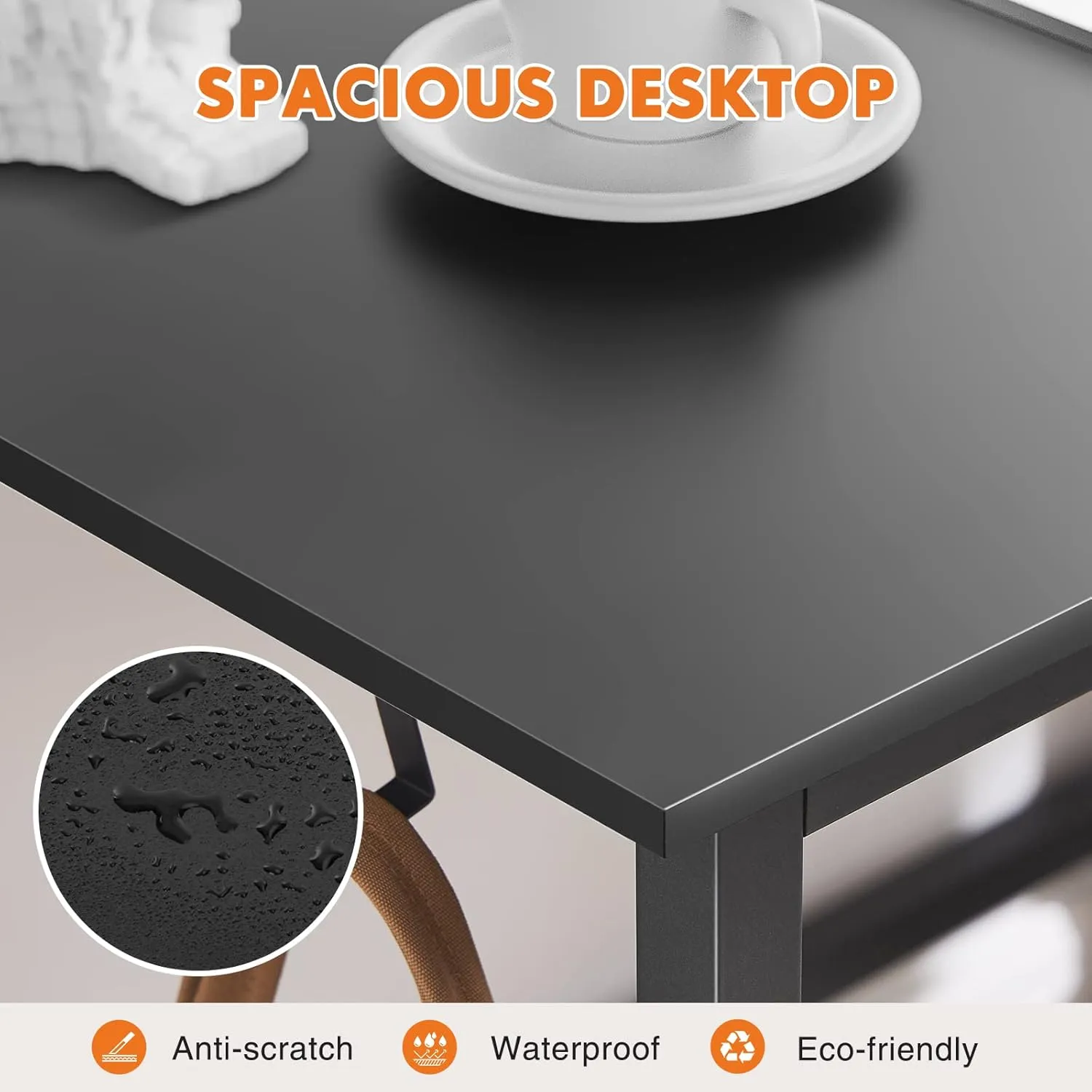 Sweetcrispy Small Computer Office Desk 32 Inch Kids Student Study Writing Work with Storage Bag & Headphone Hooks Modern Simple Home Bedroom PC Table