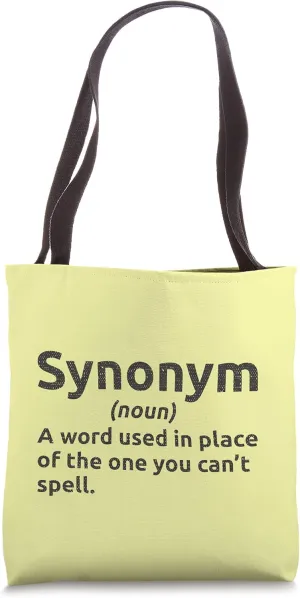 Synonym Definition English Teacher Funny Spelling School Tote Bag