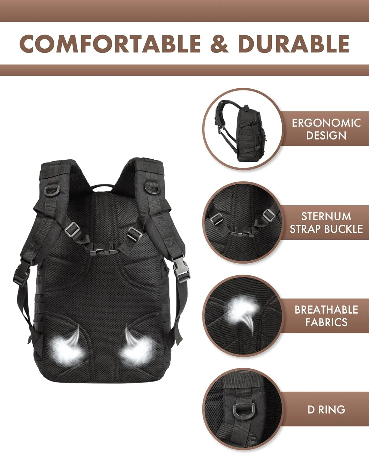 Tactical Laptop Backpack Military Backpack for Men Black Tactical Bag Backpack