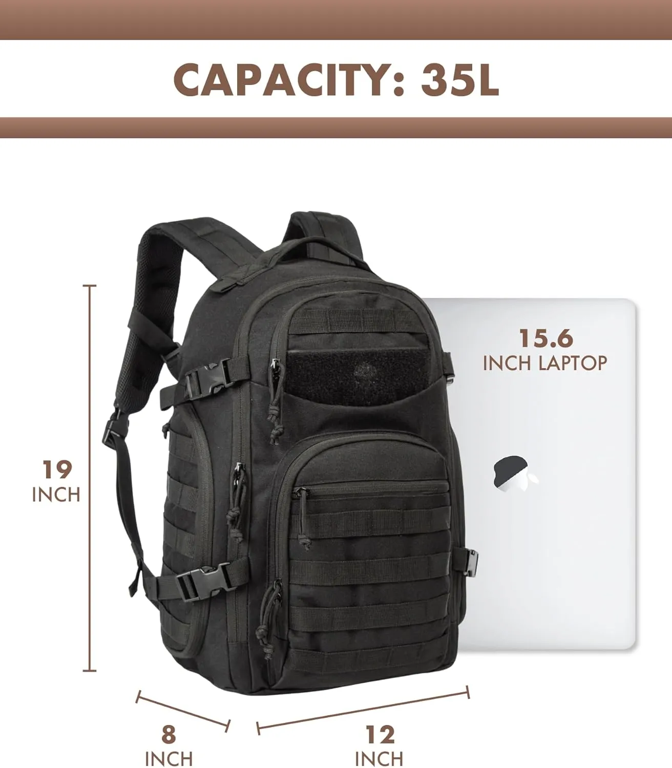 Tactical Laptop Backpack Military Backpack for Men Black Tactical Bag Backpack